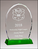 Jeweled Edge Crystal Award on Green Crystal Base