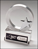 Chrome Plated Star Mounted on Brushed Aluminum Ring with Crystal Base