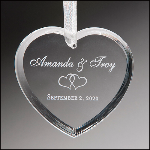 Heart Ornament with White Ribbon