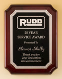 Rosewood Piano Finish Plaque with Silver border