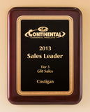 Rosewood Piano Finish Plaque with gold border