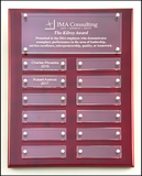 9" x 12" Rosewood High Gloss Perpetual Plaque with Acrylic Engraving Plates