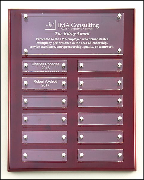 Rosewood High Gloss Perpetual Plaque with Acrylic Engraving Plates