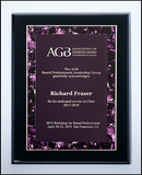 Violet Marble Border Design on Black High Lustr Plaque