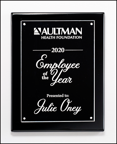 Black High Gloss Plaque with Acrylic Engraving Plate