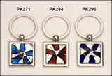 Art glass decorated key ring