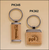 Silver key rings with Maple wood inserts