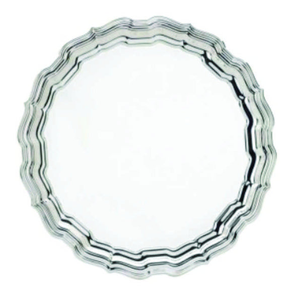 Chippendale Silverplated Tray Plain Center