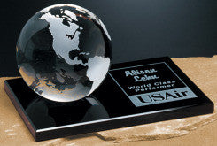 Continental Globe on Glass Base