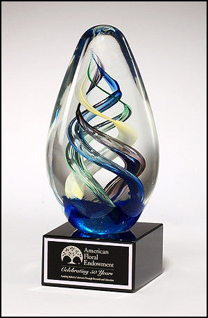 Egg shaped art glass Award