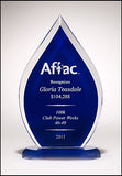 Flame Series clear acrylic with blue silk screen back