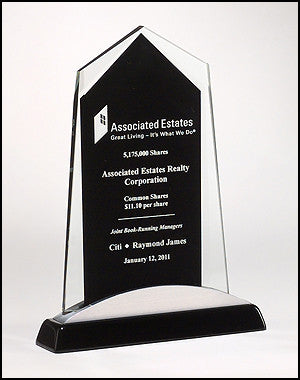 Apex Series Glass Award with black