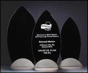 Flame Series Glass Award with black