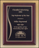 Rosewood plaque with wave accented plate