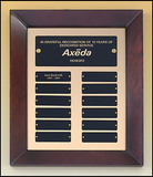 Cherry finish wood perpetual plaque with gold background