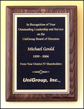 Walnut Stained plaque with straight corners