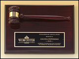 Rosewood gavel plaque with rosewood gavel