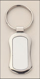 Silver plated keyring with oval engravable aluminum insert