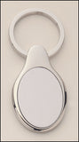 Silver plated keyring with egg shape engravable aluminum insert