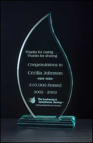 Flame Series Acrylic Award on acrylic base