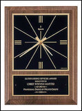 American walnut vertical wall clock with square face