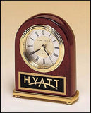 Rosewood piano finish Arch Clock on a brass base
