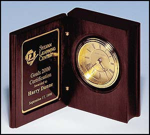 Mahogany Finish Book clock