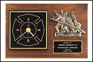 Firematic award clock Plaque