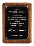 American Walnut Plaque with gold leaf border