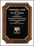 American Walnut Plaque with leaf border and 4 notched corners