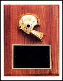 American walnut plaque with casting and large plate