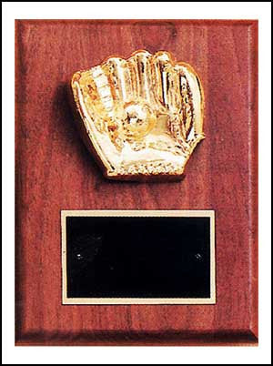 American walnut plaque with casting and medium plate
