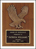 American walnut eagle plaque with straight edges