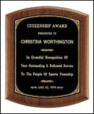 American Walnut Plaque with rounded leaf edges