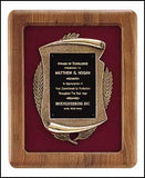 American Walnut Plaque with velour background