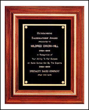 American Walnut Plaque with black velour