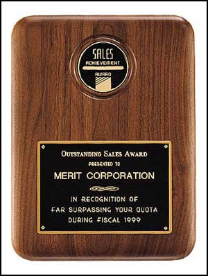 American Walnut Plaque with CAM Medallion Small