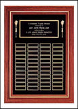 American walnut perpetual plaque with torches