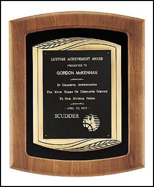 American Walnut Plaque leaf bronze finished casting with velour