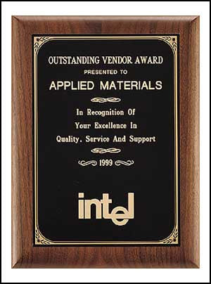American Walnut Plaque with leaf edges