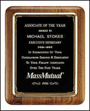 American Walnut Plaque with antique bronze metal casting