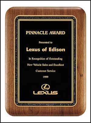 American Walnut Plaque with rounded black border