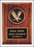 American walnut eagle plaque with medallion