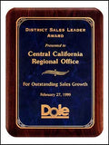 American Walnut Marble Plaque with rounded edges