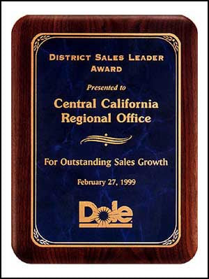 American Walnut Marble Plaque with rounded edges