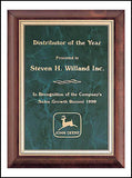 Cherry finish wood plaque with emerald marble plate