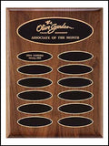 American walnut perpetual plaque with elliptical plates