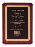 Rosewood plaque with gold border with rounded edges