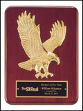 Rosewood Piano Finish Plaque with goldtone finish eagle