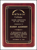 Rosewood plaque with gloss black border and matte black center